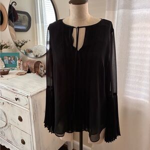 White House Black Market chiffon pleated sleeve blouse